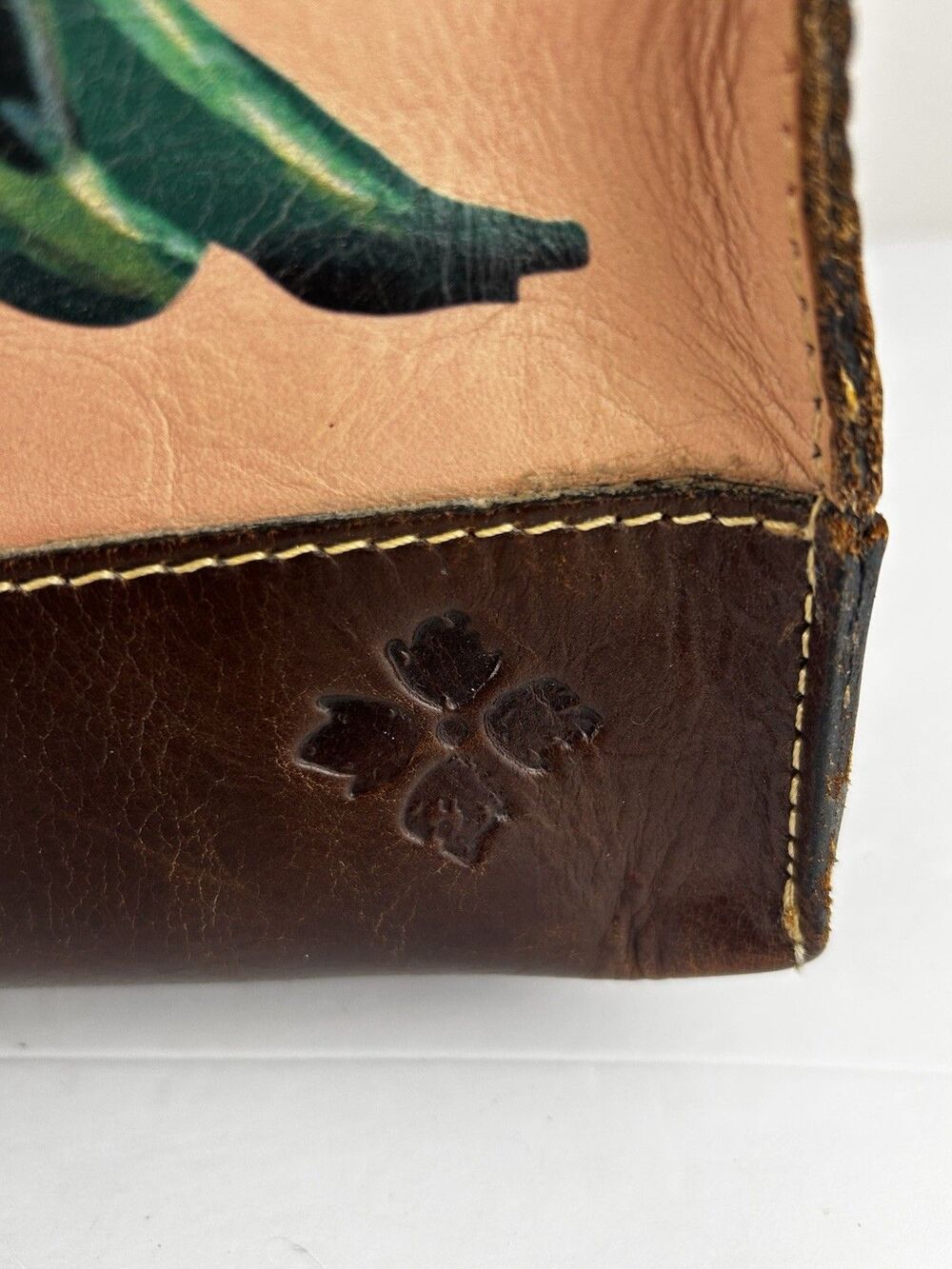 PATRICIA NASH Toscano Winter Bloom Leather Tote Bag Brown And Pink Floral Purse - Picture 5 of 15
